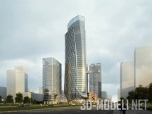 3d-модель Городской квартал с небоскребами