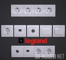 3d-модель Современные розетки и выключатели от Legrand