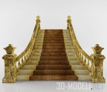 3d-модель Мраморная лестница классика