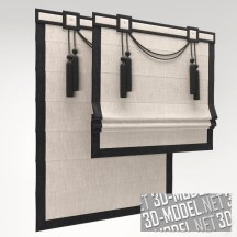 3d-модель Римская штора с черными кистями