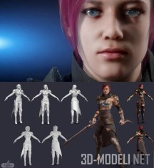 3d-модель Персонаж Female Warrior Assassin