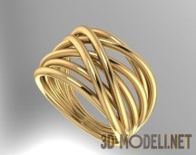 3d-модель Золотое кольцо из восьми тонких ободков
