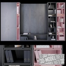 3d-модель Шкаф в серо-розовой отделке