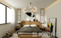 3d-модель Интерьер современной спальни