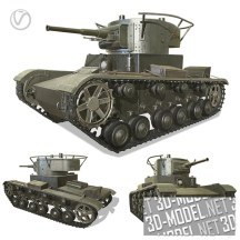 3d-модель Старинный танк Т-26