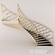 3d-модель Радиусная лестница в классическом стиле
