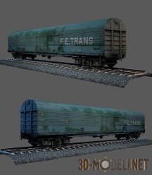 3d-модель Крытый ЖД вагон 11-1709