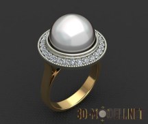 3d-модель Перстень с крупной жемчужиной от Nudora