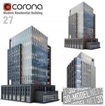 3d-модель Многоэтажное современное здание