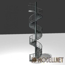 3d-модель Спиральная металлическая лестница