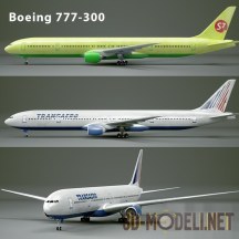3d-модель Воздушный лайнер Boeing 777-300