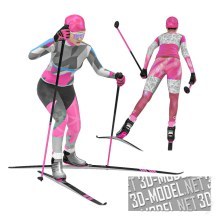 3d-модель Девушки на лыжах