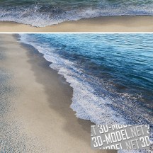 3d-модель Прибой на пляже