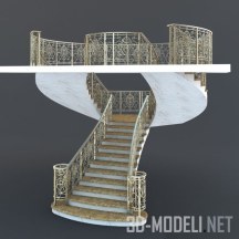 3d-модель Раздвоенная мраморная лестница