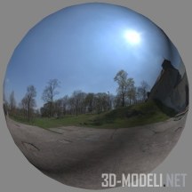 Текстура (материал): Европейская деревня, солнце – HDR панорама