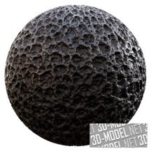 Текстура (материал): Черный пористый камень 60-55